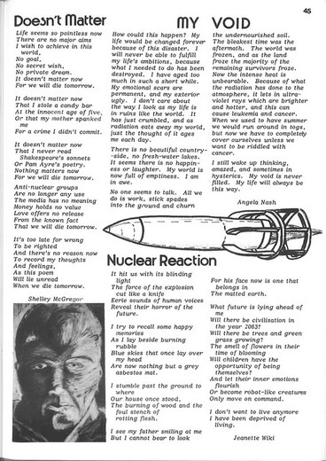 Penrose High School Anti-Nuclear Poems (1984) Image: Penrose High School Anti-Nuclear Poems (1984)