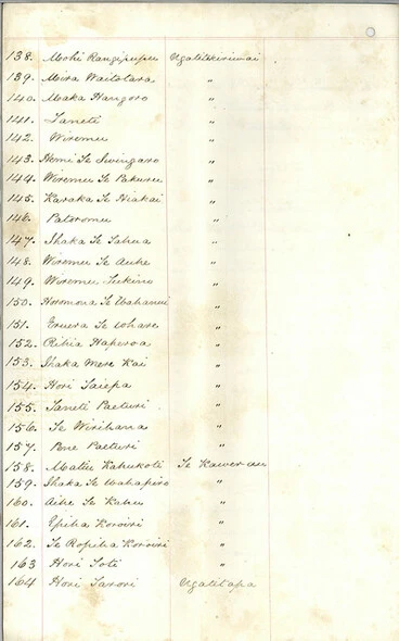 Image: List of Māori Prisoners from New Zealand Land Wars [6 of 9]