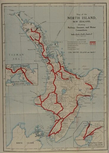 Image: North Island New Zealand Rail Map