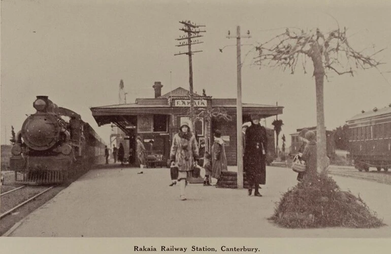 Image: Rakaia Railway Station, Canterbury, New Zealand 1928