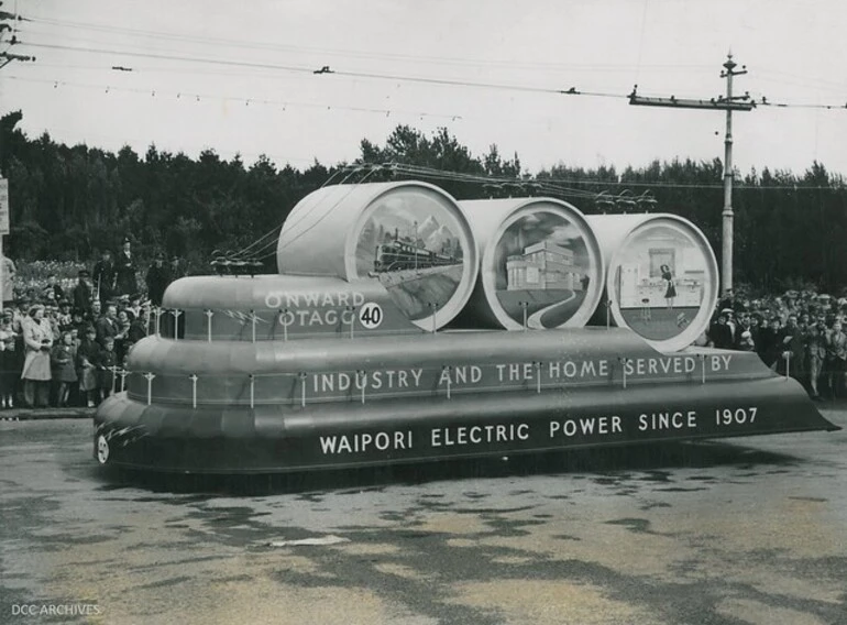 Image: Float representing DCC Electricity Department in Cavalcade of Progress Parade 1948