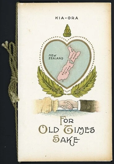 Image: Kia ora. For old times sake. [Christmas card. ca 1890-1910?]