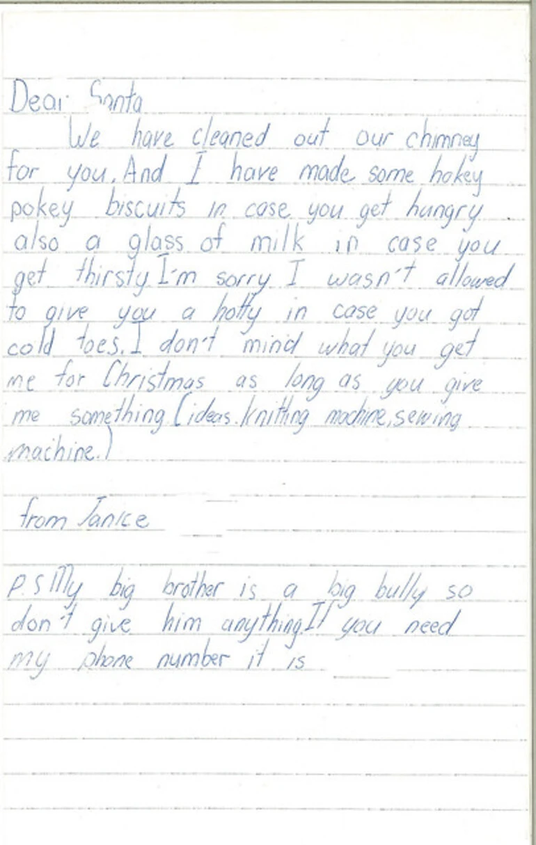 Image: Letter to Santa, 1982