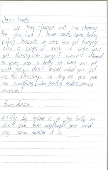 Image: Letter to Santa, 1982