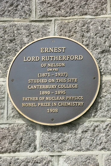 Ernest Rutherford plaque - Arts Centre Image: Ernest Rutherford plaque - Arts Centre