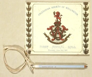 Image: Caledonian Society of Wellington :First annual ball, Thursday, June 2nd, 1887. [Programme cover]. 1887.