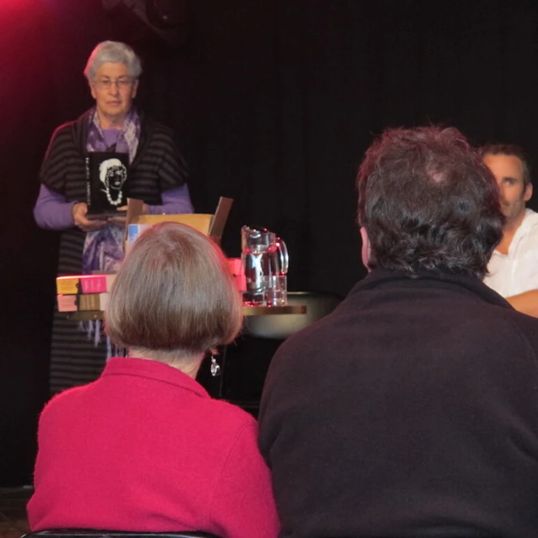 Image: Ruth Todd announces the Ngaio Marsh Award