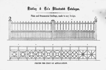 Image: Findlay & Co. :Findlay and Co's illustrated catalogue. Plain and ornamental railings, made to any design. Prices per foot on application. [1874]