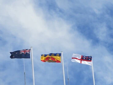 Image: United Tribes flag flies at Christchurch City Council