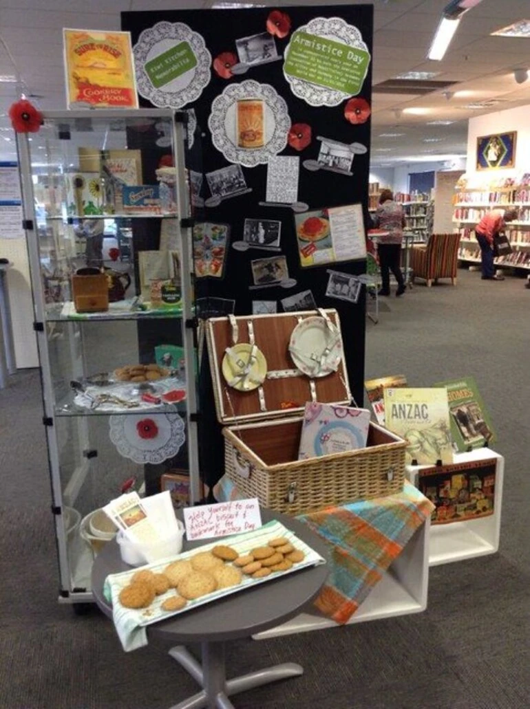 Image: Armistice Day display with free biscuits