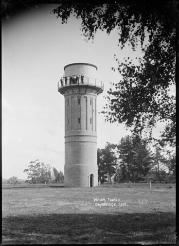 Image: Water tower at Cambridge, circa 1910s