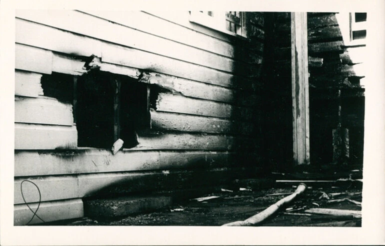 Image: Fire damage at Seacliff Hospital 1942