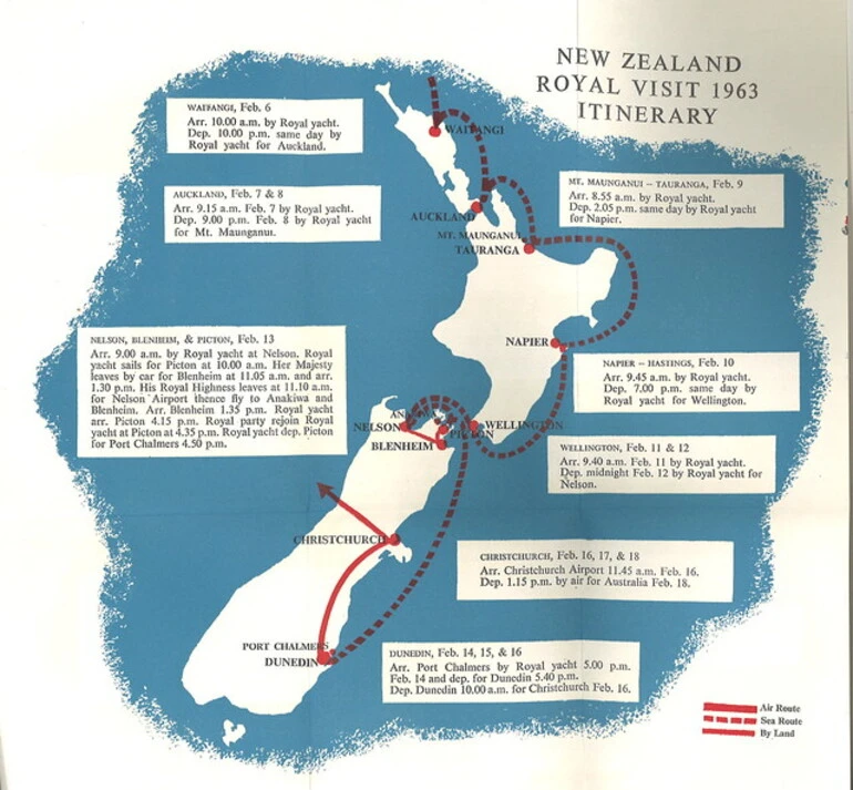 Image: Royal Visit 1963 itinerary