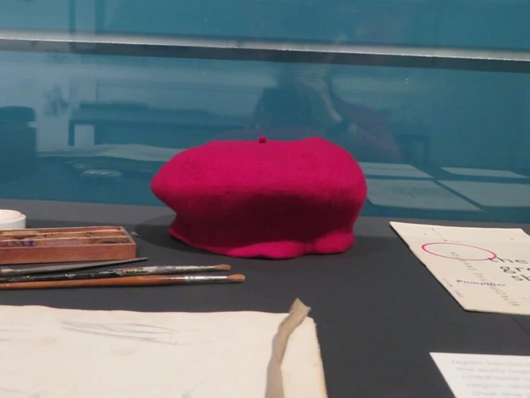 Image: Ngaio Marsh's beret, In search of Ngaio exhibition, Tūranga