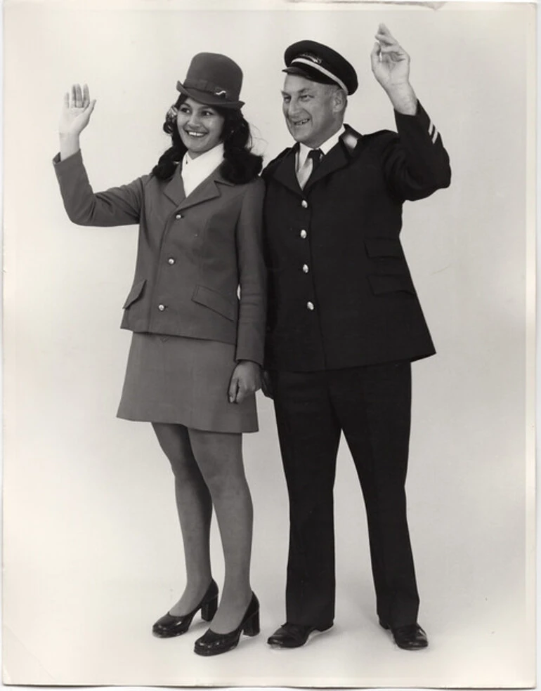 Image: New Zealand Railway Hostess and Guard - 1974