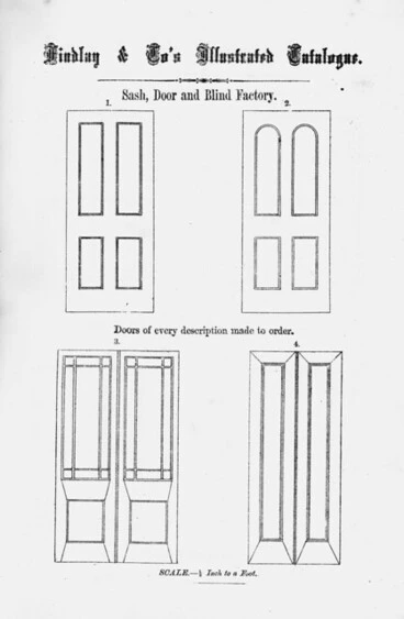 Image: Findlay & Co. :Findlay and Co's illustrated catalogue. Sash, door and blind factory. Doors of every description made to order. Scale 1/2 inch to a foot. [1874].