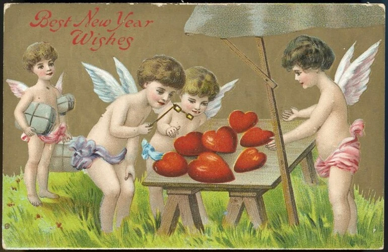 Image: [Postcard]. Best New Year wishes. Printed in Berlin [1900-1910].