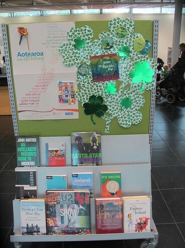 St Patrick's Day display, South Library Image: St Patrick's Day display, South Library
