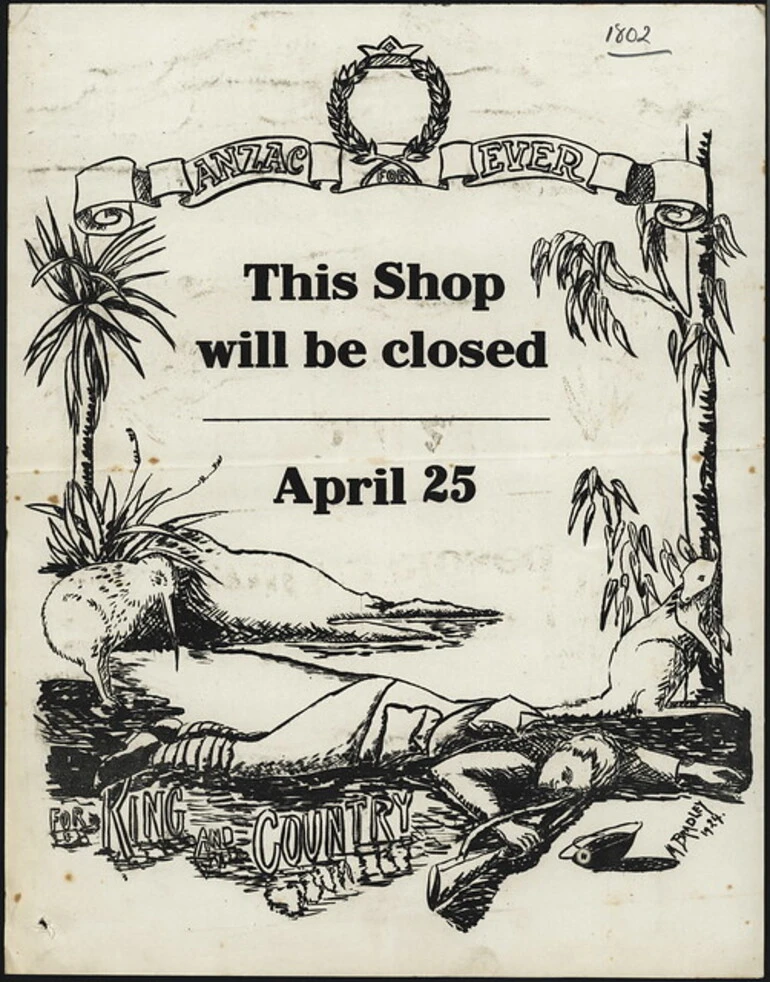 Image: Closed for ANZAC Day 1924