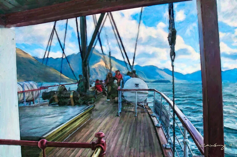 Image: On the SS Earnslaw heading for Walter Peak Station