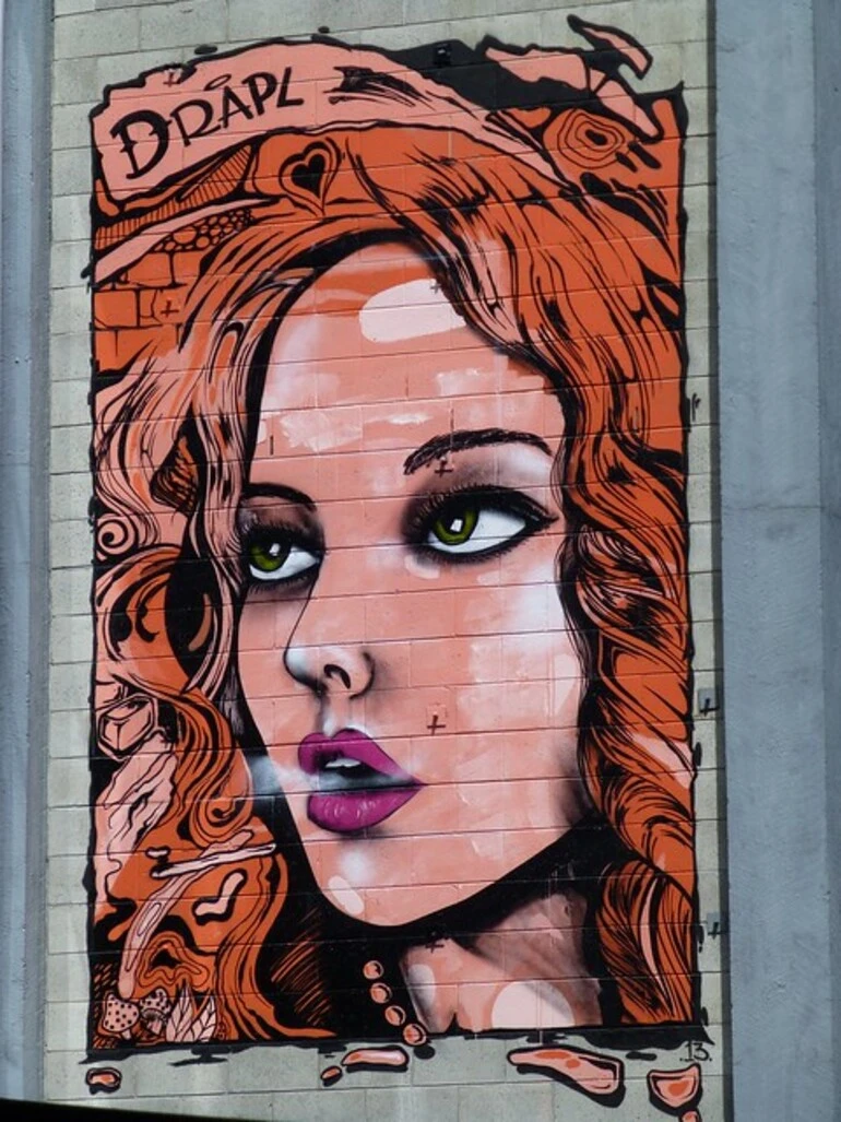 Image: Street art, YMCA building Cashel St, Christchurch
