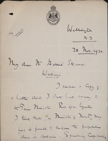 Lord & Lady Bledisloe announce the gift of land and Treaty House at Waitangi to the nation 1932 Image: Lord & Lady Bledisloe announce the gift of land and Treaty House at Waitangi to the nation 1932