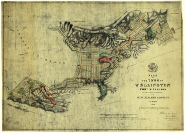 Image: New Zealand Company plan of the Town of Wellington, Port Nicholson, 1840