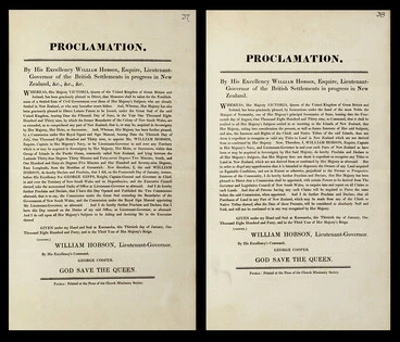 Image: Proclamations of William Hobson, 30 January 1840