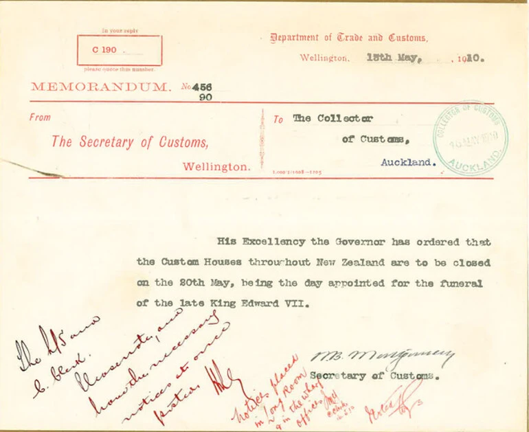 Image: Telegram Regarding funeral of King Edward VII (1910)