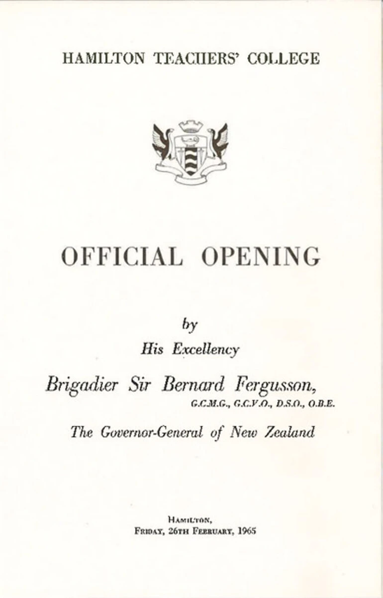 Image: Opening of Hamilton Teachers' College (1965)