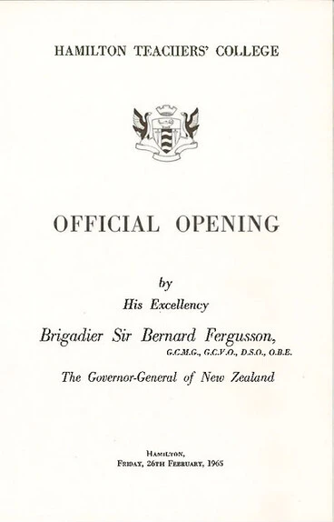 Image: Opening of Hamilton Teachers' College (1965)