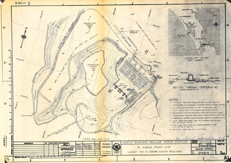 Image: Plan for a nuclear power plant on Kaipara Harbour