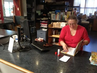 Image: Librarian at work