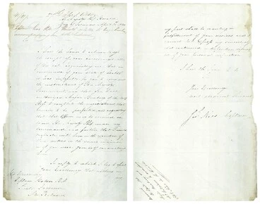 Image: Captain Joseph Nias to William Hobson about aiding Thomas Bunbury