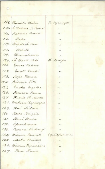 Image: List of Māori Prisoners from New Zealand Land Wars [5 of 9]