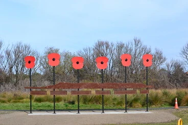 Image: 'Poppies over Gallipoli' sculpture in Anzac Drive Reserve