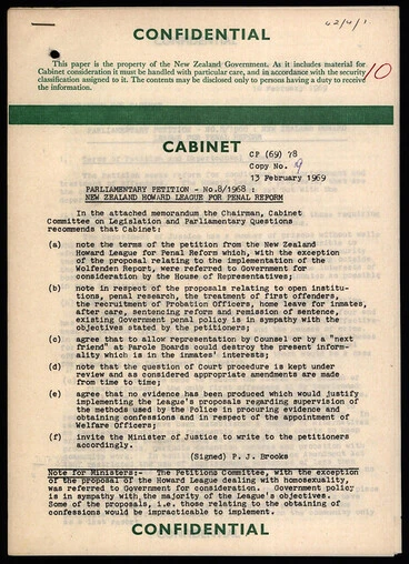 1968 Petition to Decriminalise Homosexuality Image: 1968 Petition to Decriminalise Homosexuality