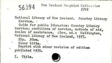 Image: Guide for public libraries: Country Library Service; conditions of service, methods of aid, scales of assistance