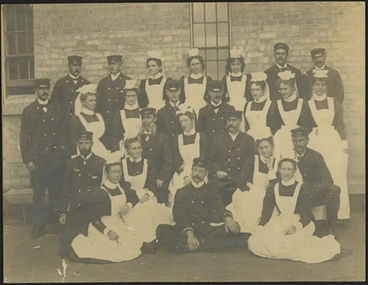 Image: [Group portrait of staff at Auckland Lunatic Asylum]