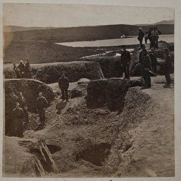 Image: Native earthworks at Rangiriri basically destroyed. Taken Nov 21 1863