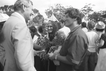 Image: Whina Cooper at visit of Pope John Paul II to Auckland Domain