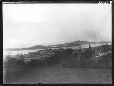 Image: View from Domain across North Head to Rangitoto.