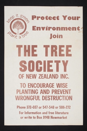 Image: Protect your environment - join The Tree Society of New Zealand Inc.