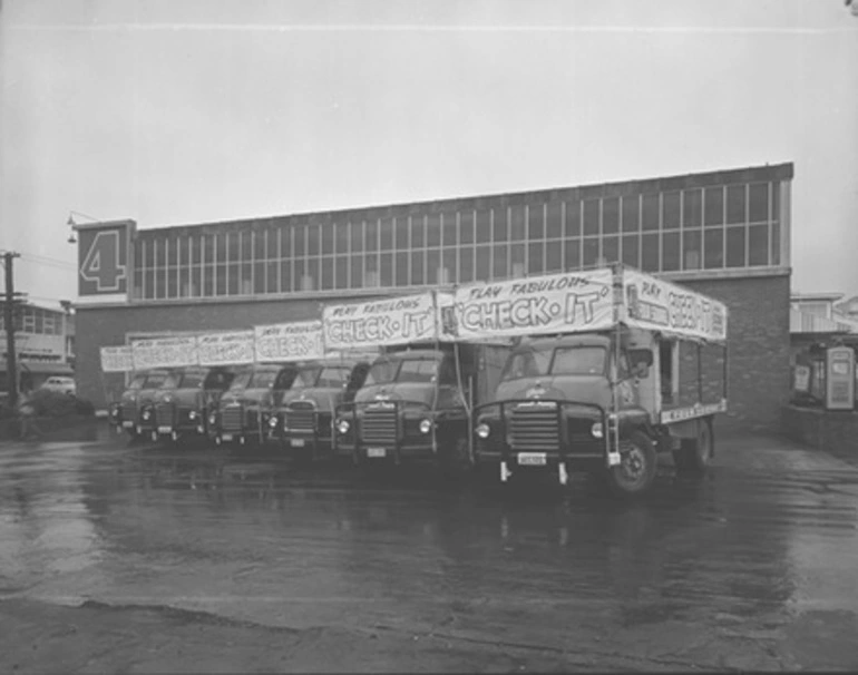 Image: [Six Four Square delivery trucks]