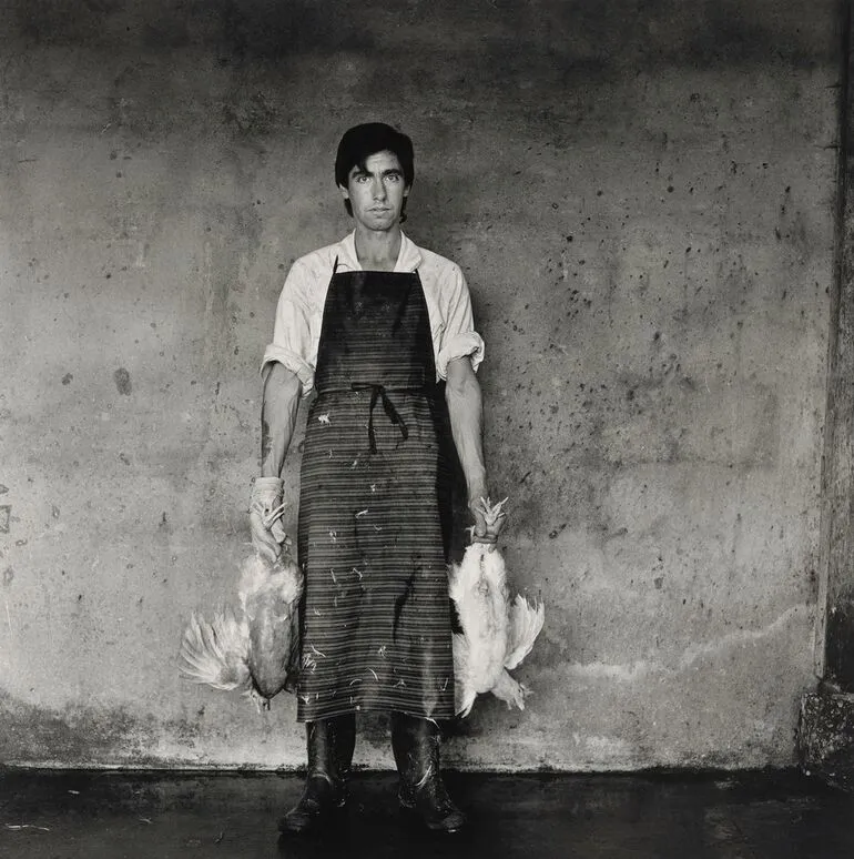 Image: Warren Allis, scalder and plucker, poultry abattoir, Christchurch, 1982. From the series: Working men