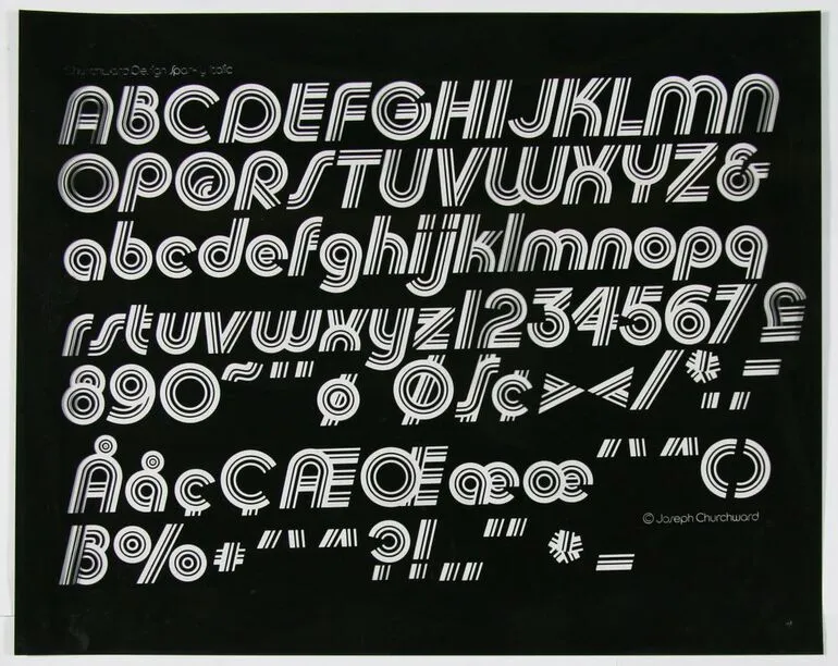 Image: Churchward Design Sparkly Italic Print Negative