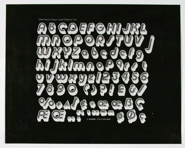 Image: Churchward Design Super Shadow Italic Print Negative