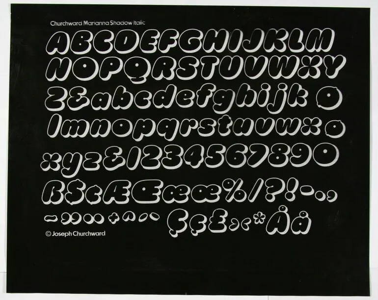 Image: Churchward Marianna Shadow Italic Print Negative