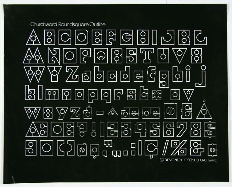 Image: Churchward Roundsquare Outline Print Negative