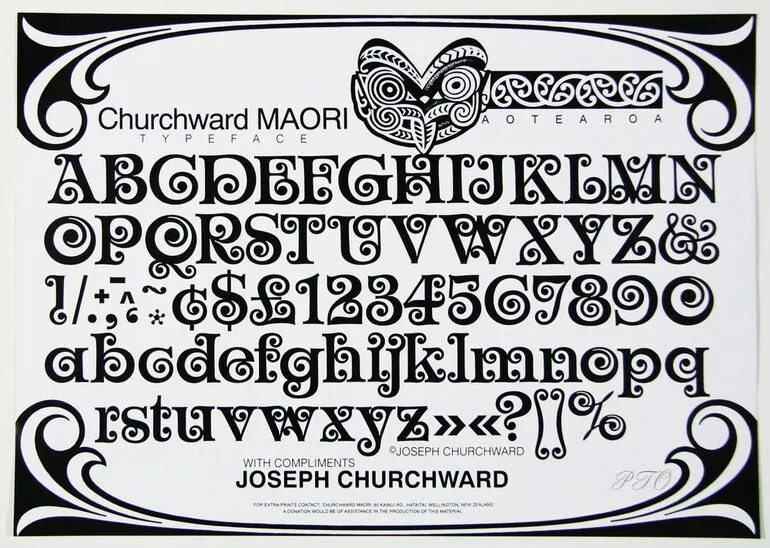 Image: Churchward Maori Typeface Poster